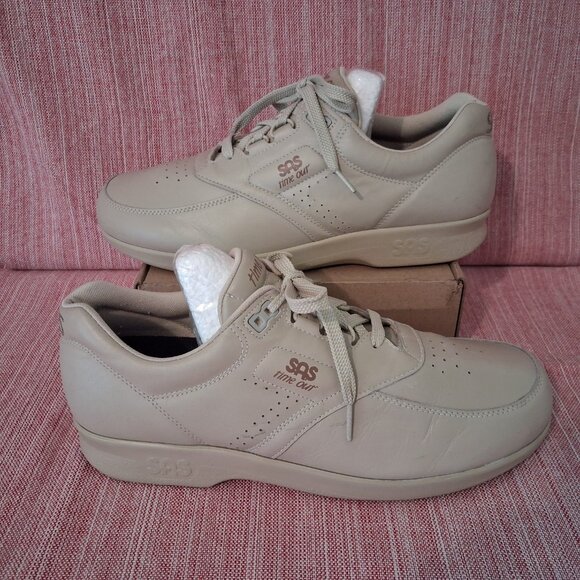 SAS Time Out Walking Shoes USA Men's 10 1/2 N Bone Comfort Orthopedic Sneaker - Picture 1 of 9
